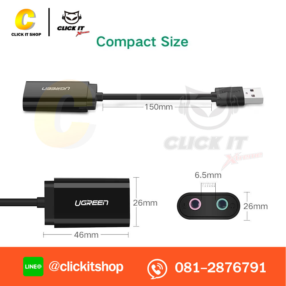 Cable Sound USB TO Audio 3.5mm 'UGREEN' 30724
