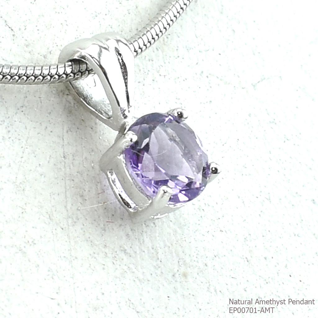 SKJewelryFactory EP00701-AMT จี้พลอยแท้ จี้พลอยแอมิทิสต์แท้ สีหวานมากๆ