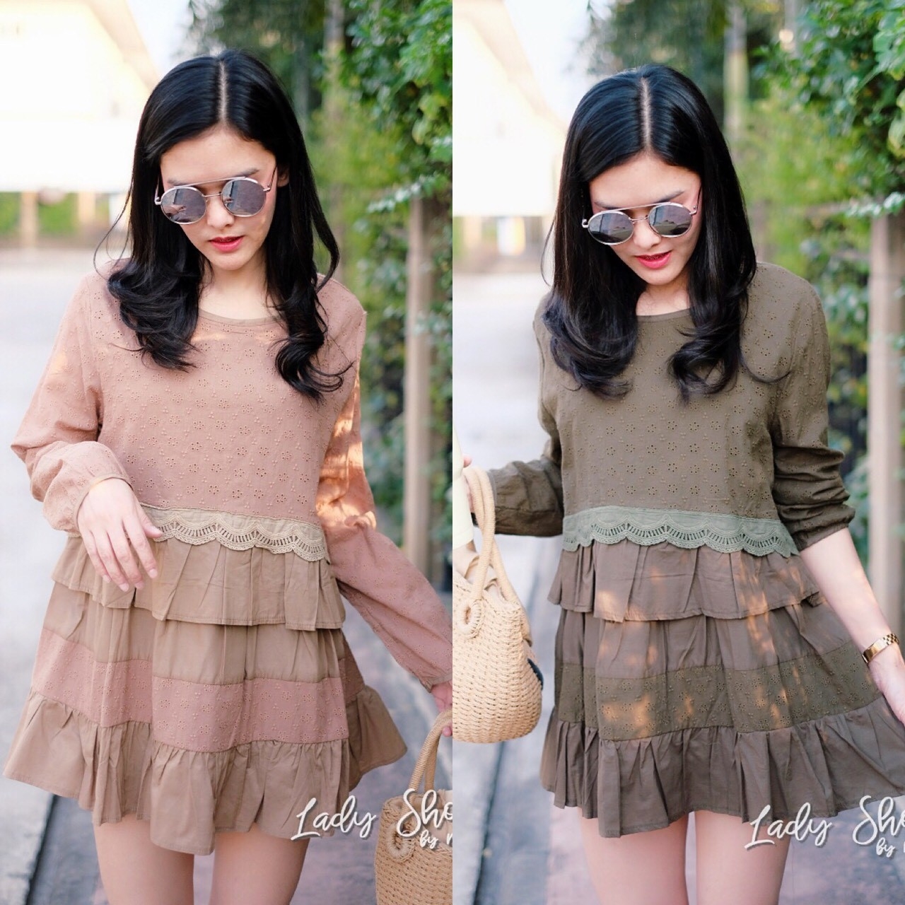 เสื้อเกาหลี พร้อมส่ง เสื้อกึ่งมินิเดรสญี่ปุ่น นำเข้า