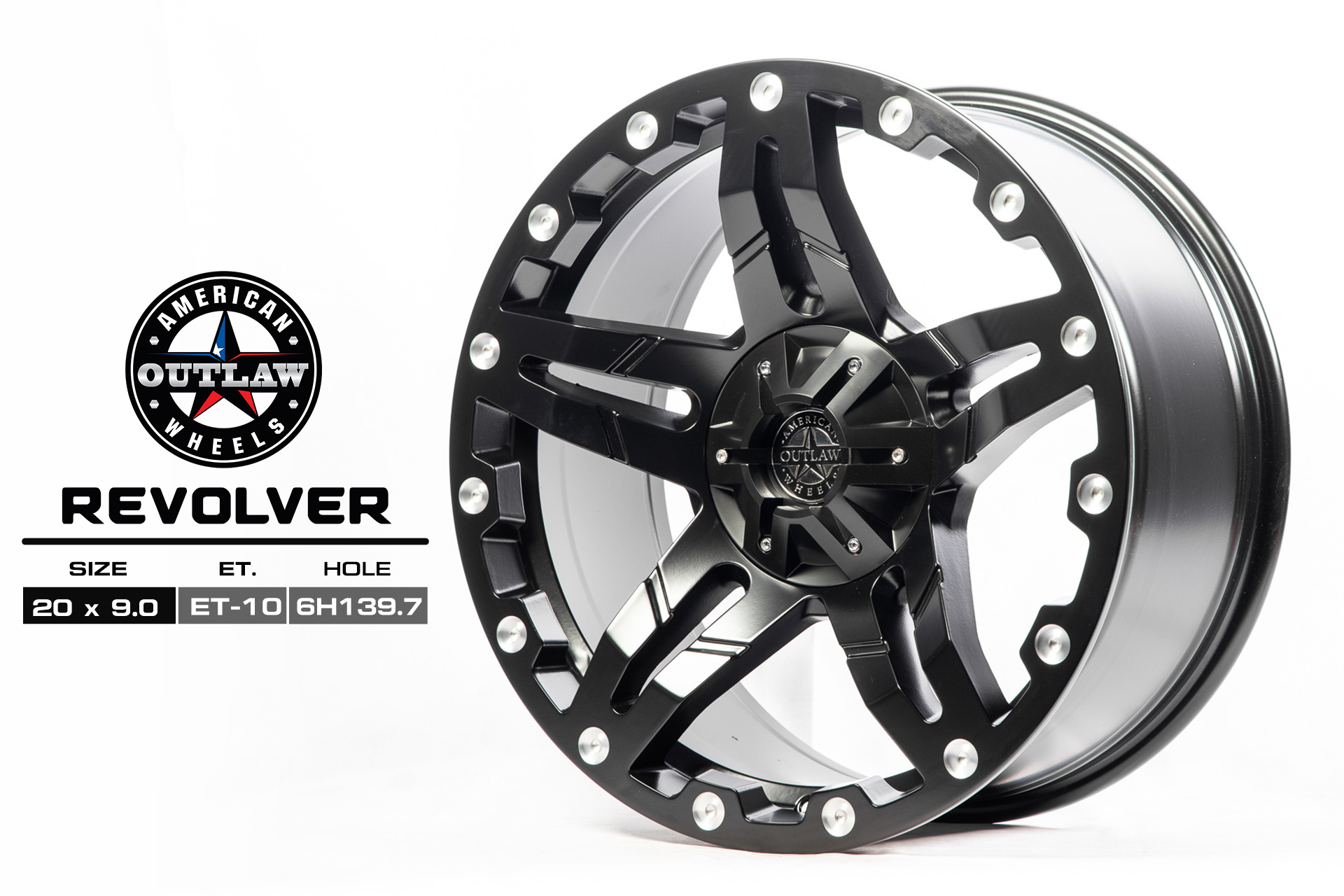 American Outlaw REVOLVER ขอบ20 6รู139 กว้าง 9 ET-10 *ราคาต่อวง*