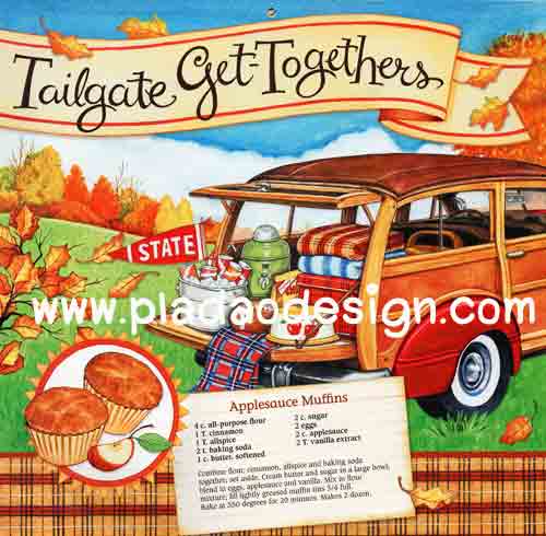 กระดาษอาร์ทพิมพ์ลาย สำหรับทำงาน เดคูพาจ Decoupage : Cooking Series -Applesauce Muffins