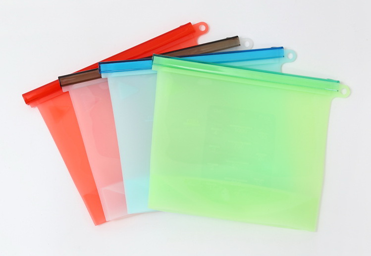 ziplock ถุงซิลิโคน สุญญากาศ เก็บรักษาอาหาร ขนาด 17.5 x 23 ซม มี 4 สี