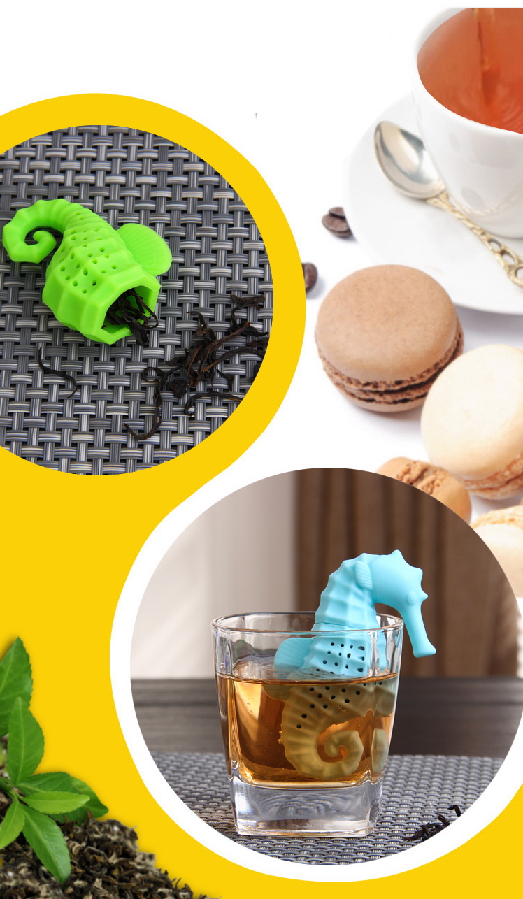 ที่กรองชา ซิลิโคน tea infuser ลายม้าน้ำ มี 5 สี