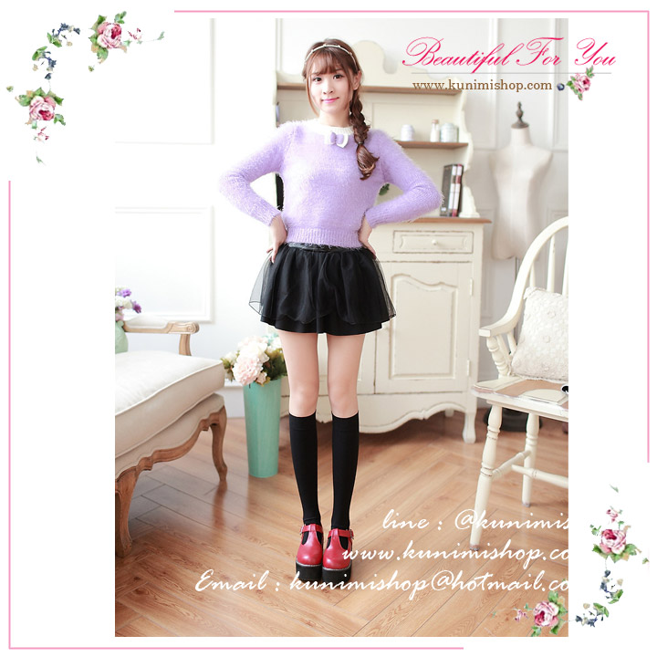 ถุงน่องแบบสั้น ยาวถึงหน้าแข้ง ขนาด : FREE SIZE ยาว 41 cm. มี 2 สี : สีดำ สีขาว