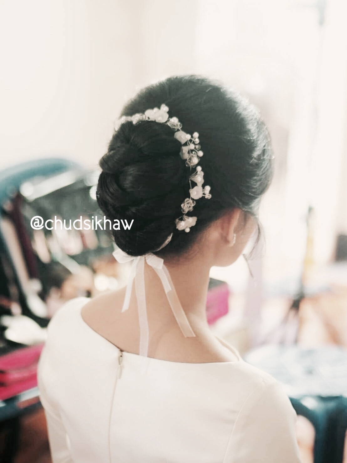 ที่ดาดผมดอกไม้พลาสติก แซมมุก