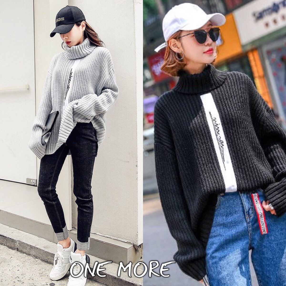 เสื้อเกาหลี พร้อมส่ง เสื้อไหมพรมคอเต่า