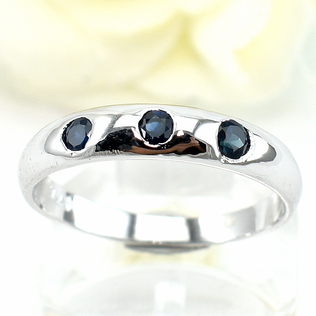 SKJewelryfactory แหวนเงินแท้ 92.5% ฝังพลอยไพลินแท้ สไตล์น่ารัก ER01661-BSA