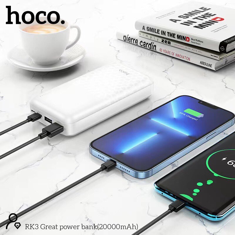 แบตสำรอง Hoco RK3 Powerbank 20000mah Dual Input/Output แบตเยอะจุใจใช้ได้นาน