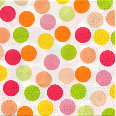 แนวภาพลายแต่ง Dotty โทนส้ม Color Dot เป็นภาพเต็มแผ่น กระดาษแนพกิ้นสำหรับทำงาน เดคูพาจ Decoupage Paper Napkins ขนาด 33X33cm