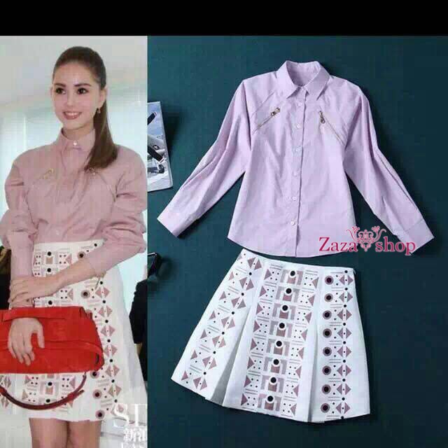 พร้อมส่ง เสื้อเชิ้ตแขนยาว ติดกระดุมหน้า