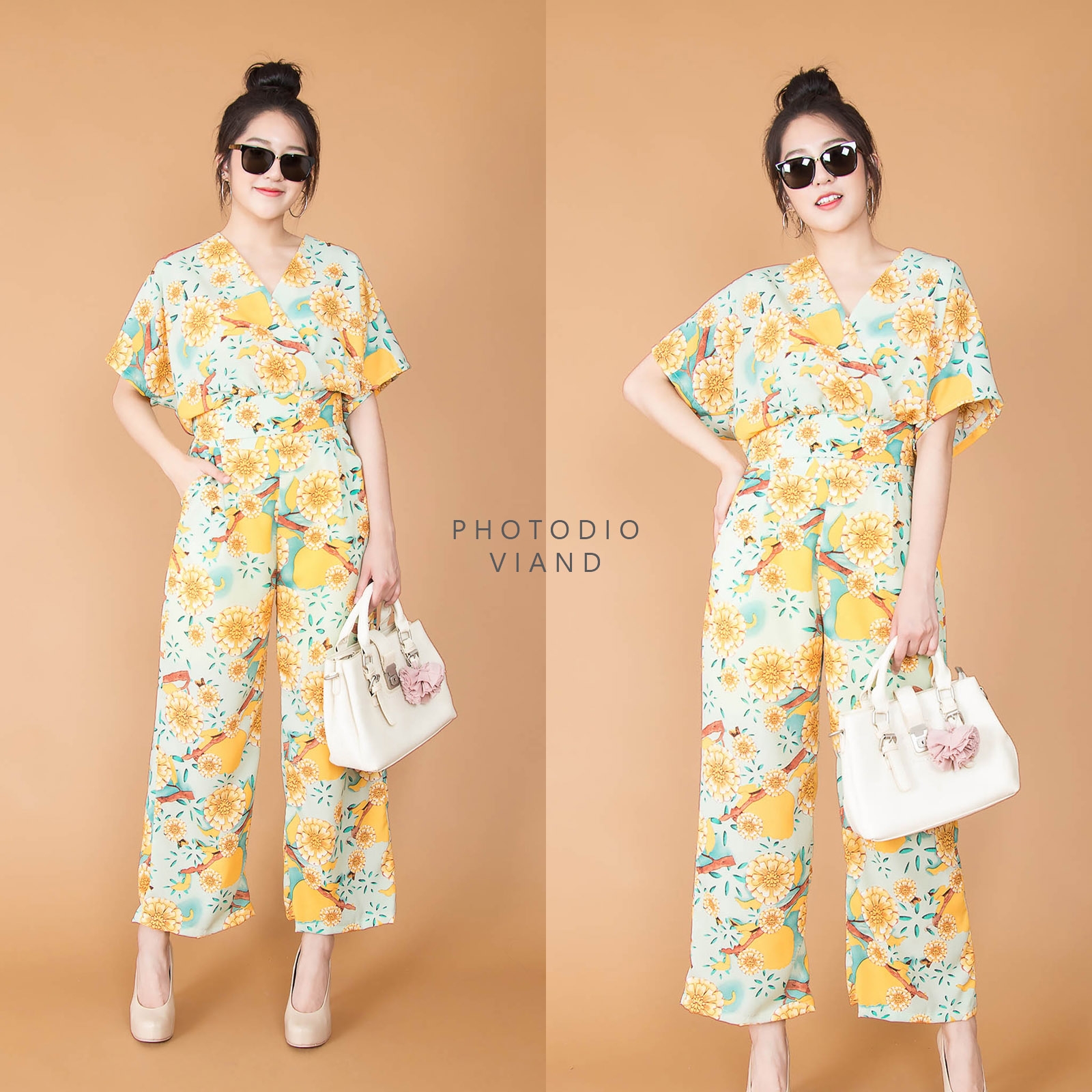 เสื้อผ้าเกาหลี พร้อมส่ง เสื้อผ้า ผ้าพิมพ์ลายดอกไม้