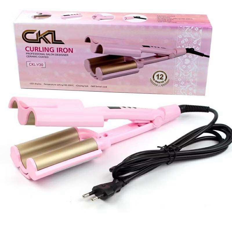 CKL V30 เครื่องหนีบผมลอนเมอเมด เครื่องหนีบผม ลอนมาม่า ที่หนีบผมไฟฟ้า จอ LED