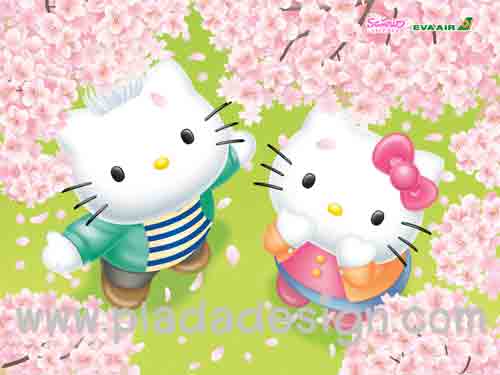 กระดาษสาพิมพ์ลาย สำหรับทำงาน เดคูพาจ Decoupage แนวภาำพ hello kitty ไปสวีท กับ Dear Daniel ใต้ต้นซากุระที่ญี่ปุ่น (ปลาดาวดีไซน์)