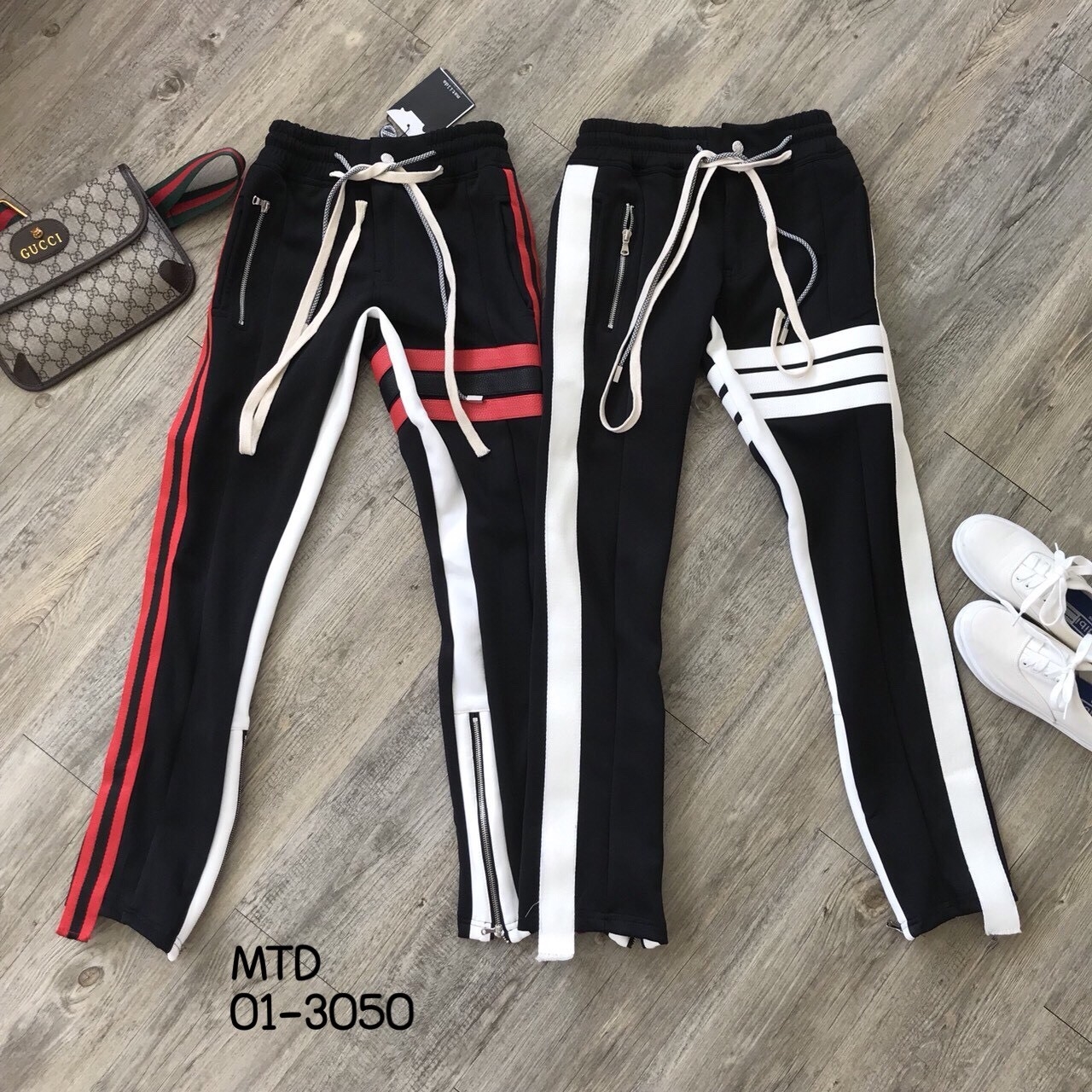 พร้อมส่ง กางเกงวอร์ม ขายาว แต่งแถบข้าง