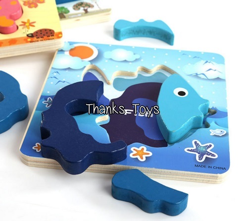 จิ๊กซอว์รูปสัตว์สามมิติ ลายปลา