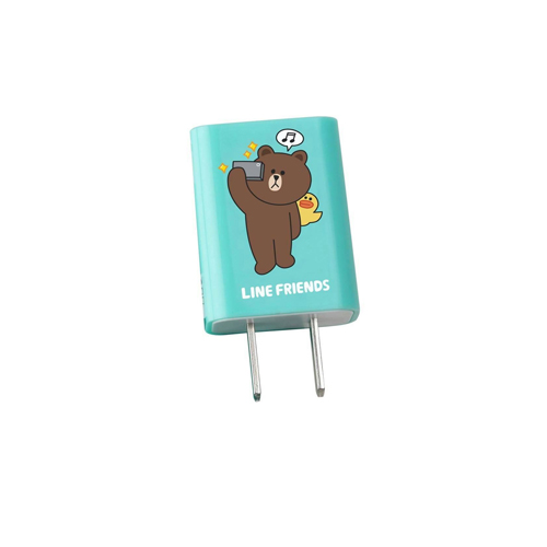 อะแดปเตอร์ Line หัวชาร์จ Brown สีเขียว ลิขสิทธิ์แท้