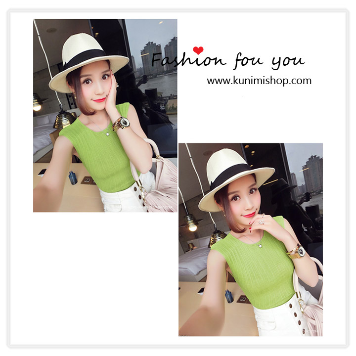  เสื้อยืดแฟชั้น แขนกุด คอกลม เนื้อผ้ามีความยืดหยุ่น ผ้าลายสวยทันสมัย ใส่กับกระโปรงและกางเกงได้ทุกแบบ ใส่แล้วเข้ารูปสวยคะ Free Size : ไหล่ 34 cm. รอบอกไม่เกิน 34 นิ้ว เนื้อผ้า : ผ้าฝ้าย (มีความยืดหยุ่น) มี 5 สี : สีขาว , สีดำ , สีเทา , สีส้ม , สีเขียว