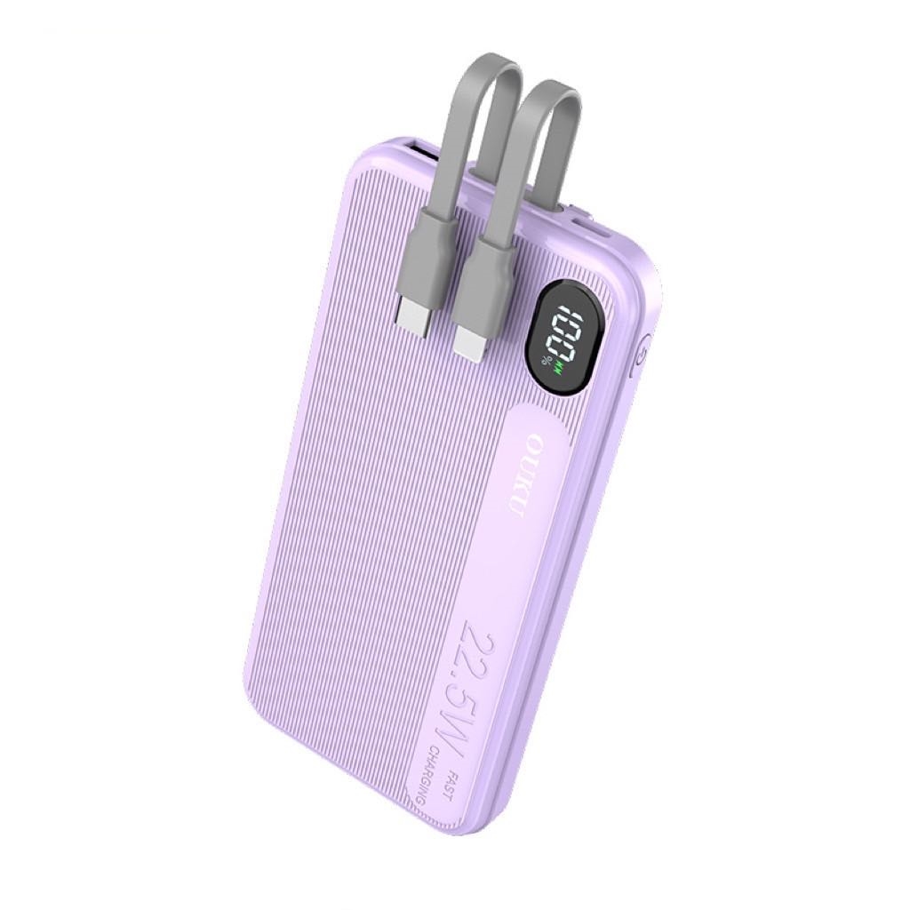 OUKU P16 แบตสำรอง 10000mAh ชาร์จเร็ว PD20W power bank fast charge LED Display มีสายชาร์จในตัว