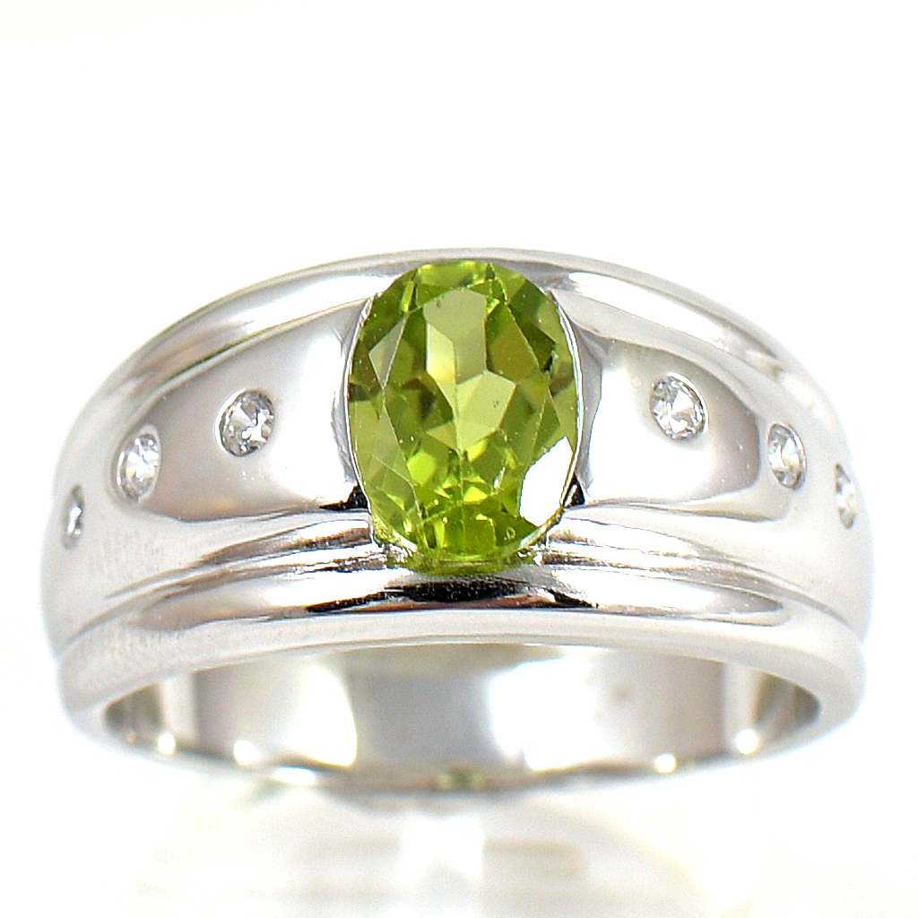 SKJewelryFactory แหวนชายพลอยเพอริดอทแท้ ใส่แล้วช่วยเสริม ความสำเร็จ ความสงบ ความมีโชค MR00551-PDT