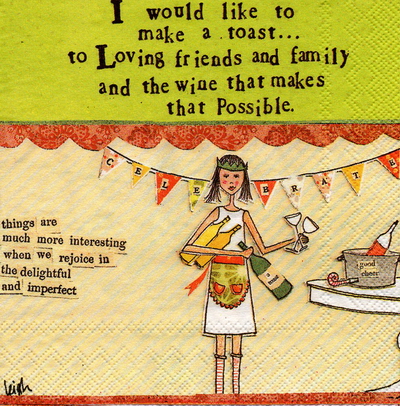 แนวภาพคำคม Making a Toast กระดาษแนพคินสำหรับทำงาน เดคูพาจ Decoupage Paper Napkins เป็นภาพ 4 บล๊อค ขนาด 25X25 ซม