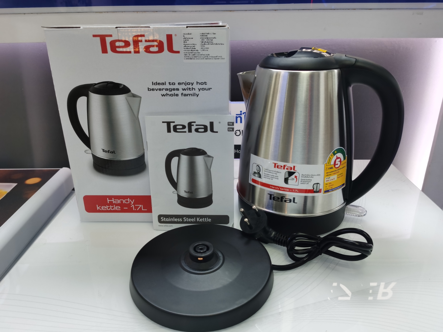 TEFAL กาต้มน้ำ รุ่น KI800D66 ความจุ 1.7 ลิตร กำลังไฟ 2,200 วัตต์ รับประกันสินค้า 2ปี CS home