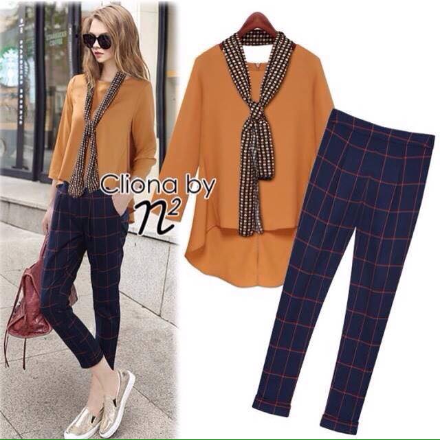 พร้อมส่ง เซ็ตเสื้อแขนยาวเนื้อผ้า Polyester