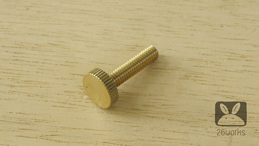 ลูกบิดทองเหลือง ทรงแบน M6 x 25 mm