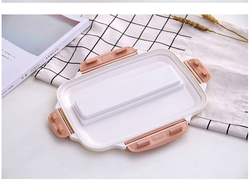 กล่องข้าวอุ่นไมโครเวฟได้ กล่องใส่อาหารพลาสติก มีถาดสแตนเลสด้านใน เก็บอุณหภูมิ ใส่น้ำร้อนอุ่นอาหารได้ พร้อมช่องใส่ช้อน ส้อม ตะเกียบ สะดวก พกพาง่าย
