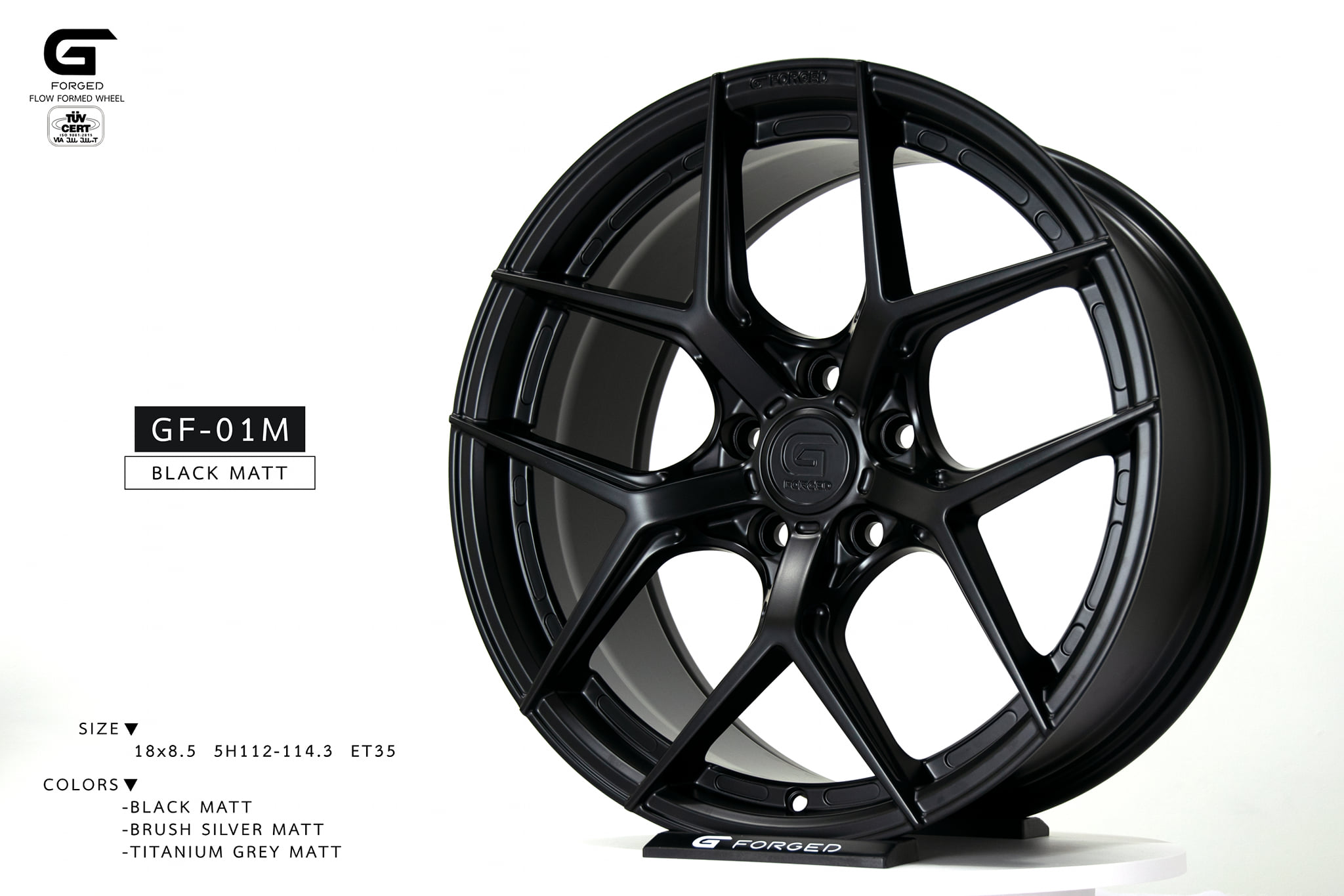 ล้อ G-Forged GF01M ขอบ 18x8.5 5x112-114.3 ET35 Flowforming ล้อเบา มี 3 สี *ราคาต่อวง