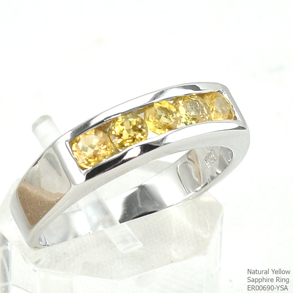 SKJewelryFactory แหวนเเถว บุษราคัมแท้ ER00690-YSA