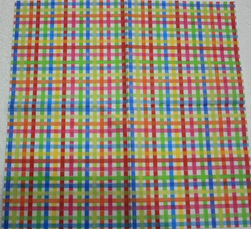 แนวภาพลายแต่ง สก็อตหลากสี Medium Scot Multi Color เป็นภาพเต็มแผ่น กระดาษแนพกิ้นสำหรับทำงาน เดคูพาจ Decoupage Paper Napkins ขนาด 33X33cm
