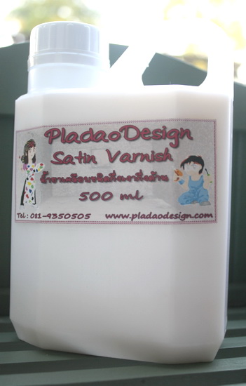 Satin Varnish น้ำยาเคลือบชิ้นงานแบบกึ่งเงากึ่งด้าน สูตรน้ำ (Acrylic Varnish) น้ำยาเดคูพาจ Decoupage Varnish