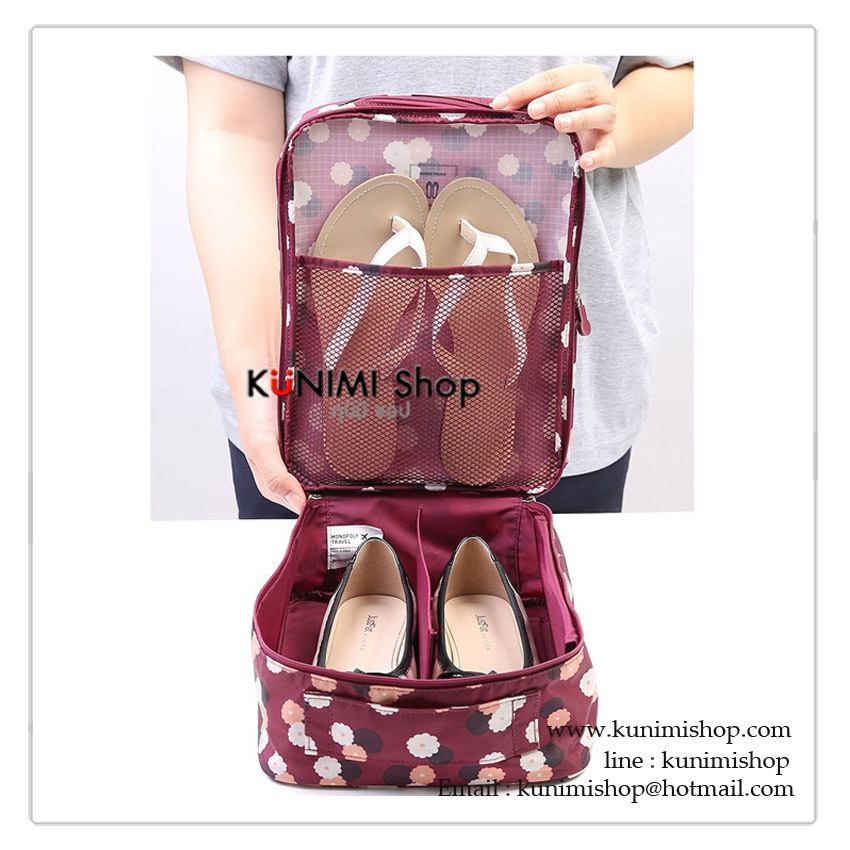  กระเป๋าใส่รองเท้าผ้าใบ รองเท้ากีฬา ออกกำลังกาย ใส่รองเท้าแตะ รองเท้าใส่เล่น Shoes pouch NEW Ver.3 สำหรับพกพาเดินทาง ท่องเที่ยว มีซิปเปิดปิด สะดวกในการจัดเก็บ วัสดุทำจากผ้าร่มอย่างดี กันน้ำ สีสวย ดีไซน์เก๋ สไตล์เกาหลี งานเย็บอย่างดี สามารถใส่รองเท้าได้ถึง 3 คู่ ขนาด 29x21.5x13 ซม. *** งานสินค้าคุณภาพ เนื้อผ้า การเย็บอย่างดี ***