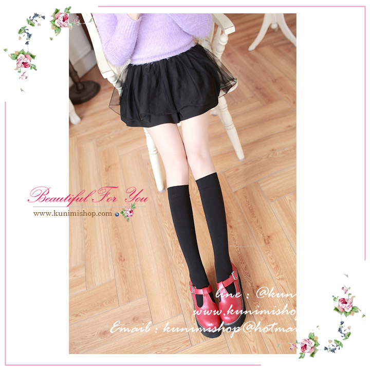  ถุงน่องแบบสั้น ยาวถึงหน้าแข้ง ขนาด : FREE SIZE ยาว 41 cm. มี 2 สี : สีดำ สีขาว