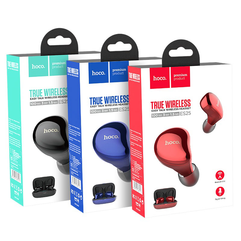 หูฟังบลูทูธไร้สาย Hoco True wireless headset “ES25 Easy talk” with charging case