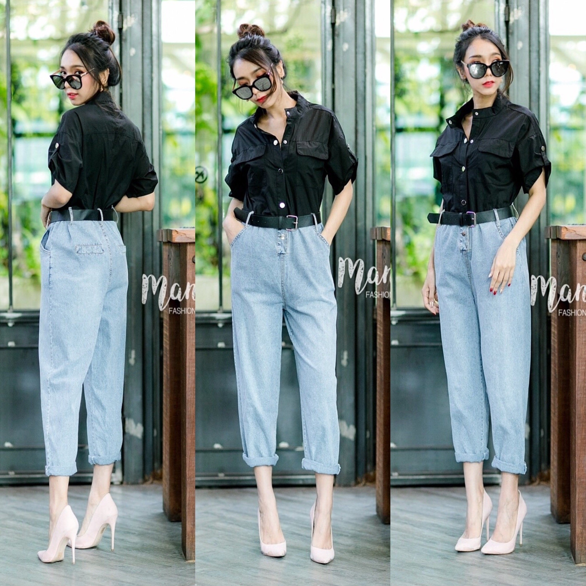 เสื้อผ้าแฟชั่น พร้อมส่ง จั๊มสุท มาพร้อมเข็มขัด
