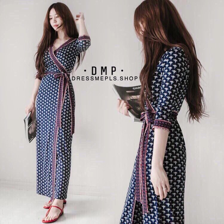 ชุดเดรสเกาหลี พร้อมส่ง Maxi Dress ป้ายหน้า