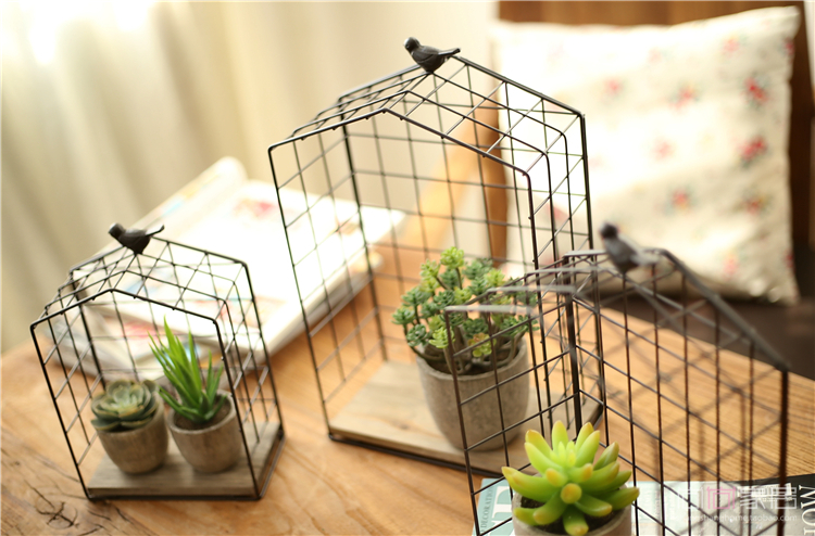 Pre-Order ชั้นวางของพื้นไม้ ทรงกรงนก แบบแขวนได้ Zakka มี 3 ขนาด มีสีดำ กับสีครีม