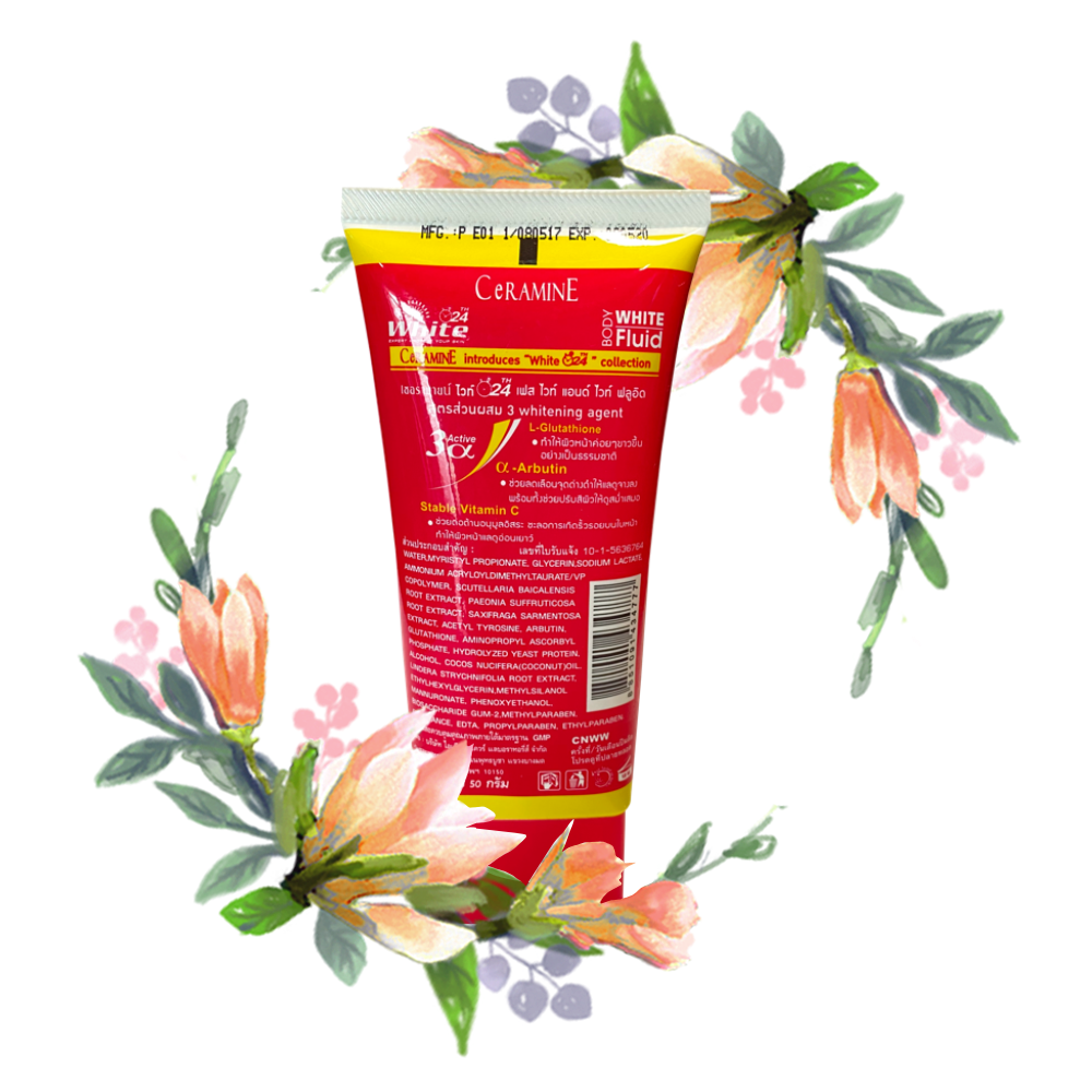 CeRAMINE White 24th Face White & White Fluid เซอรามายน์ ไวท์ ทเวนตี้โฟร์ เฟส ไวท์ แอนด์ ไวท์ ฟูลอิด