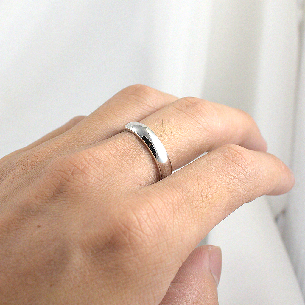 SKJewelryFactory แหวนเงินแท้ แหวนเกลี้ยง แหวนปลอกมีด หน้ากว้าง 5 มิล ตัวเรือนหนาเเข็งแรง ER01062-JSV