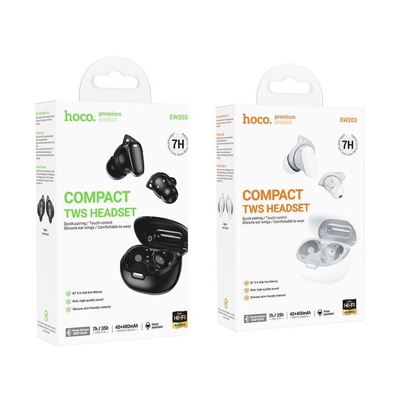 HOCO EW203 Compact TWS Headset BT 5.3 400mAh ไมโครโฟนในตัว ตัดเสียงรบกวน