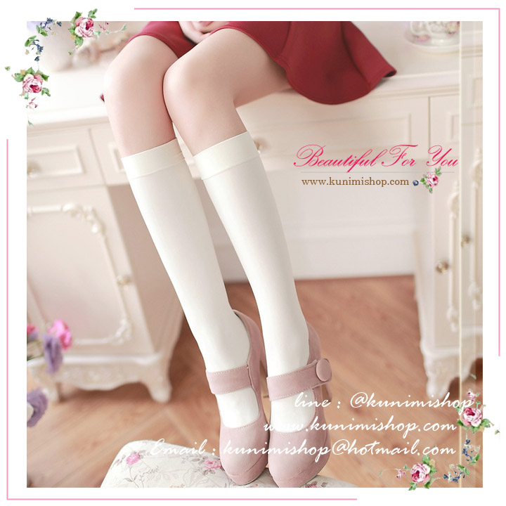  ถุงน่องแบบสั้น ยาวถึงหน้าแข้ง ขนาด : FREE SIZE ยาว 41 cm. มี 2 สี : สีดำ สีขาว