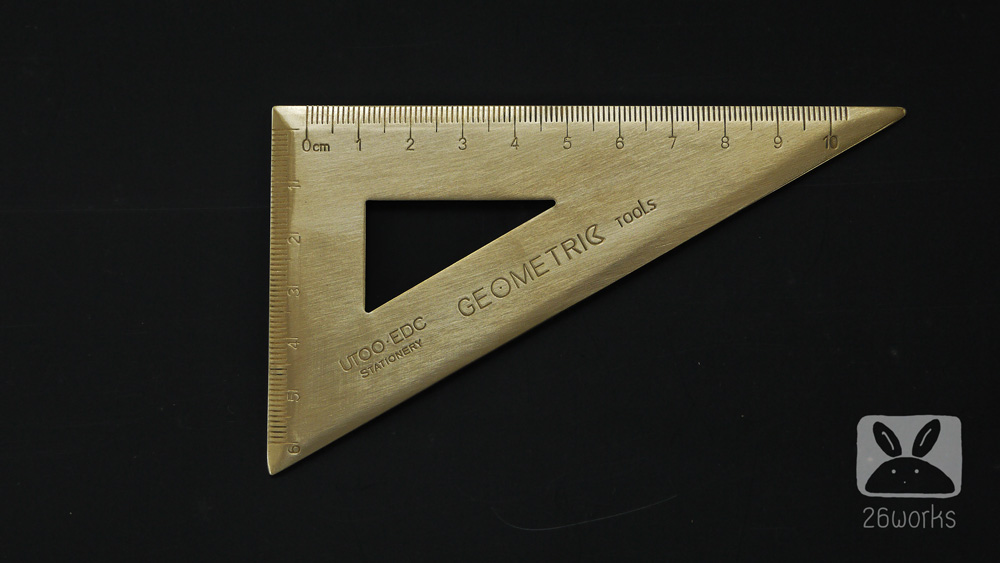 ไม้ฉากสามเหลี่ยม สเกล 6x10 cm ทองเหลือง