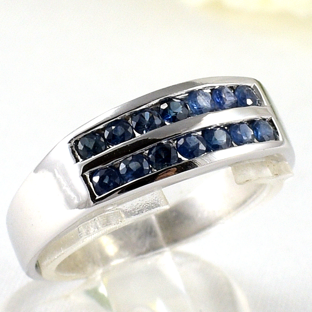 SKJewelryfactory แหวนเงินแท้ 92.5% ฝังพลอยไพลินแท้ ดีไซด์สปอร์ต ER00789-BSA