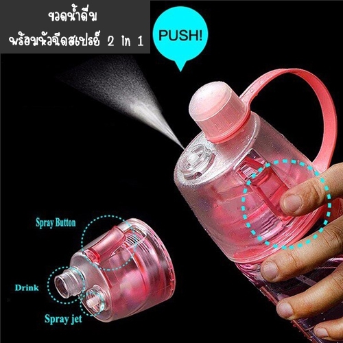ขวดน้ำ ขวดน้ำดื่ม พ่นละอองสเปรย์ เหมาะสำหรับการออกกำลังกาย