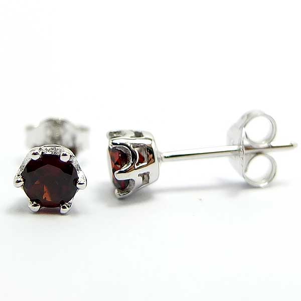 SKJewelryFactory EER00253-GAN ต่างหูพลอยแท้ ต่างหูโกเมนแท้ ต่างหูพลอยเม็ดเดี่ยว