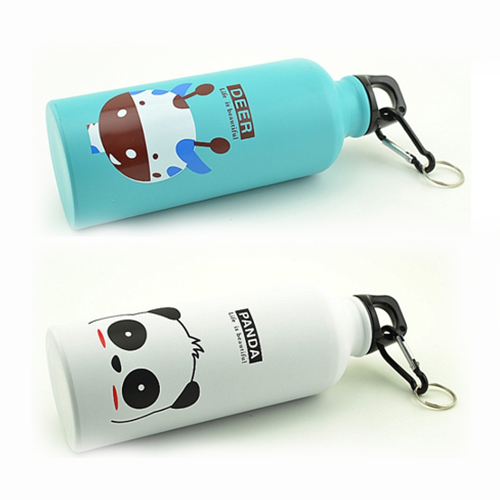 ขวดใส่น้ำสแตนเลส ใส่ได้ทั้งน้ำร้อนน้ำเย็น ขวดน้ำพกพา มีฝาปิด รูปน้องสัตว์น่ารัก