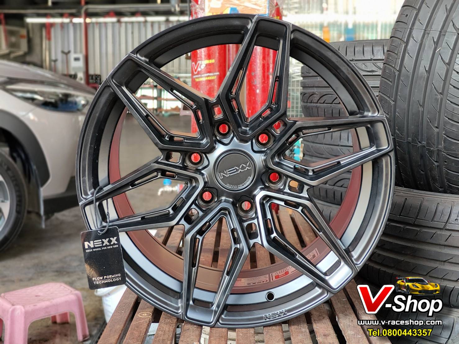 ล้อ NEXX XX01 ขอบ 18 6/139.7 F/R9.0 ET15 สีเทากัน ดำด้าน *ราคาต่อวง
