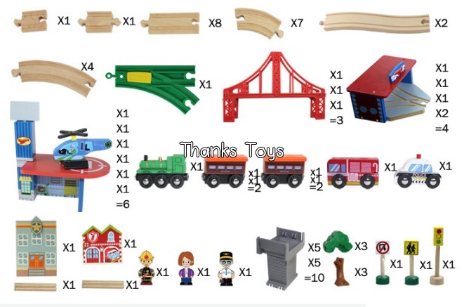 ชุดสร้างรถไฟ Edwone Train 70 ชิ้น