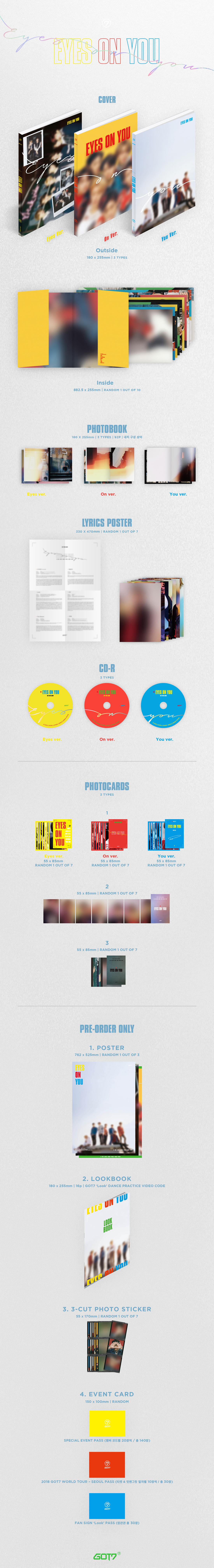 [Pre] GOT7 : Mini Album - Eyes On You (Random Ver.) +Poster